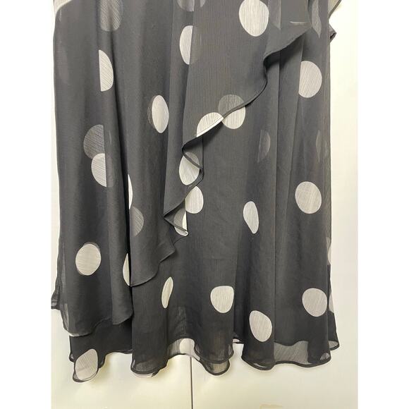 Loft Dotted Flounce Maxi Dress Womens S/M polka dot flutter Sleeve Romantic - Picture 5 of 16